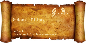 Göbbel Milán névjegykártya